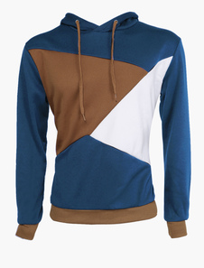 Sweat à capuche color-block en coton multicolore