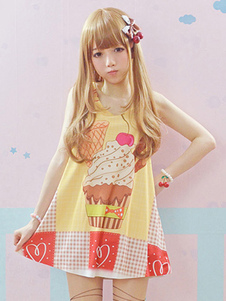 Mignon Multi couleur coton impression Lolita Blouse
