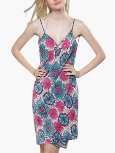 Blouse de plage multicolore imprimée florale