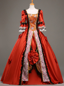 Costume rétro rouge synthétique de palais