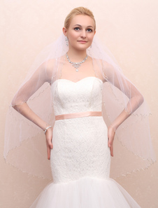 Voile de valse 3 couches en tulle avec perles