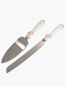 Couteau à gâteau de mariage personnalisé à motif de cœur