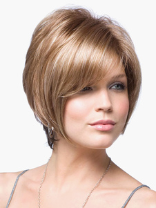 Perruque de cheveux humains blonde coupe boyish ébouriffée