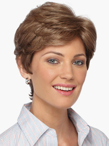 Perruque de cheveux humains couleur de lin coupe boyish