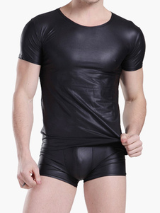Maillot de corps en Nylon noir sexy pour hommes