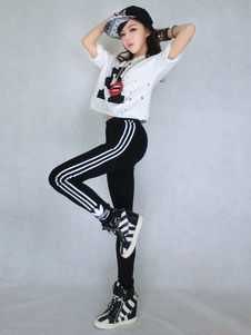 Costume de danse synthétique blanc Hip Hop