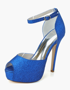 Chaussures de paillette à talon aigu à peep-toe