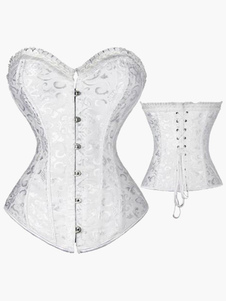 Bustier blanc lycra jacquard passepoil