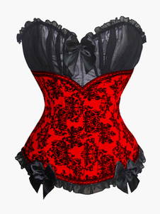 Bustier rouge lycra impression noeud
