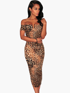 Robe bodycon hors de l'épaule dos décolleté
