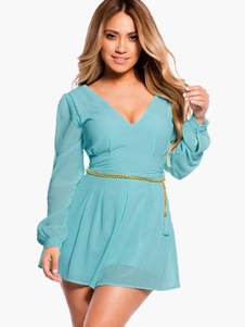 Robe skater plissé col v