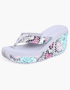 Tongs sandales plage talons compensés élégant