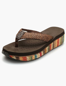 Tongs sandales plage talons compensés style europé