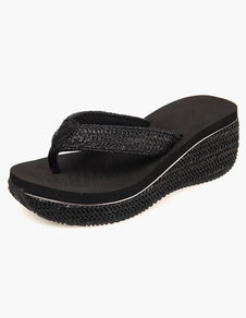 Tongs sandales plage talons compensés bohémiennes