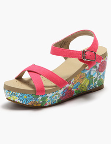 sandales compensées talons décolletés logo