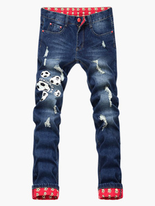 Jean homme coupe droite en denim bleu foncé