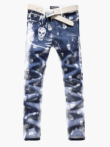 Jean coupe droite bleu Crâne