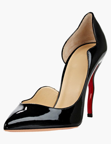 Escarpins bout pointu talons originaux verni mocassin