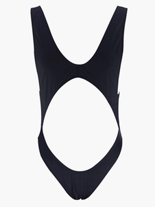 Bikini 1 pièce sexy unicolore cropped col V