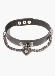 Collier métallique punk avec chaîne