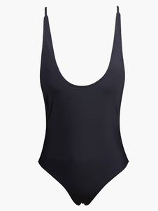 Bikini 1 pièce sexy unicolore dos décolleté avec col U