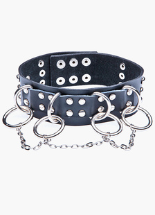 Délicat Collier métallique punk clouté