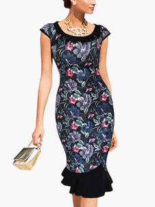 Robe bodycon encolure dégagée