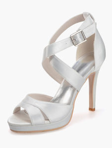 Attrayantes sandales à bout ouvert en satin