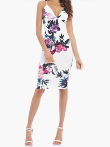 Robe bodycon en satin stretch blanc bretelles