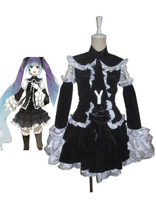 Vocaloid Hatsune Miku Halloween Cosplay Costume noir Lolita Robe