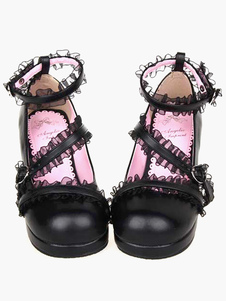 Chaussures Lolita exquises PU noir