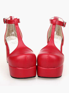 PU fantastique en cuir Bourgogne Lolita sandales