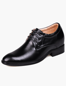 Chaussures ascenseur peau de vache noir lacets