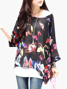 Blouse de plage multicolore imprimé animal pour femme