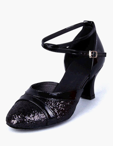 Chaussures de danse latine talons bobines bout rond