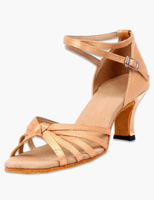 Chaussures de latine satin talons bobines