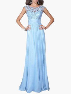 Robe longue chiffon plissé applique