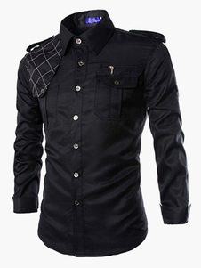 Chemise casual coton manches longues