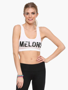 Top cropped blanc coton lettres cropped