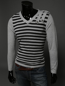 Pull de haute qualité 100% coton col V