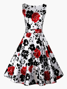 Robe vintage fleurie plissée