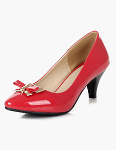 Escarpins bout pointu petits talons mocassin noeud