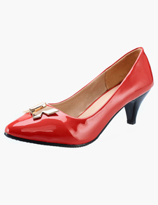 Escarpins bout pointu petits talons mocassin noeud