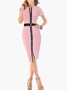 Robe bodycon bicolore zip