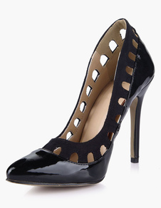 Escarpins bout pointu talons aigus noir ruban