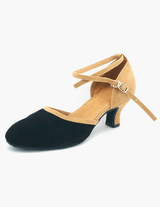 Chaussures de danse latine cuir suédé talons épais