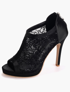 Chaussures soutenues bout ouvert talons aigus Zip