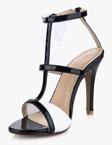 Sandales mode bicolores bout ouvert