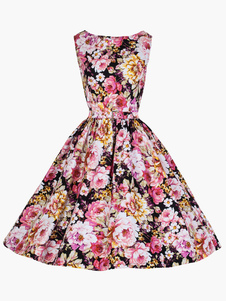 Robe vintage fleurie plissée