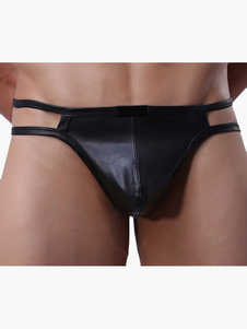 String homme sexy  métallisé brillant noir